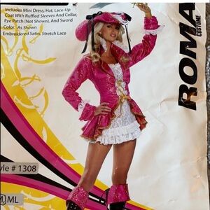 Roma Pink Pirate Costume with Lace Accents